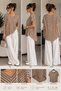Women's Striped V-Neck Loose Blouse Asymmetrical Cut Short Sleeve