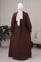 Muslin Fabric Hijab Dress 100% Cotton Mother's Dress Prayer Dress Robe Dress Umrah Dress Plus Size Hijab Dress Front Zipper - 8