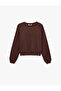 Comfortable Fit Long Sleeve Crew Neck Ribbed Sweatshirt