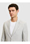 Light Gray Slim Fit Wool Linen Blended Jacket 50284564-Vr001 - 2