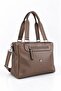 Women's Mink Large Volume Multi-Compartment Soft Leather Zippered Lined Adjustable Strap Shoulder and Crossbody Bag - 2