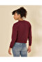 Women Burgundy Basic Crew Neck Sweatshirt - 3