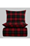 Rubino double %100 cotton ranforce duvet cover set red 57 thread (3 pieces) 200x220/50x70 red - 4