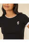 Women Black Double Layered T Shirt - 4