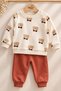 Baby Set Teddy Bear Patterned 2-Piece Top and Bottom Set Seasonal Baby Boy/Girl Set 3 6 9 12 Months