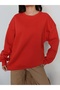 Red Oversize Hooded Sweatshirt - 3