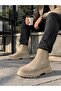 Zrk-C7 Premium Quality Beige Suede Casual Men's Boots Chelsea - 4