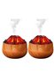 2 Pieces Air Humidifier, Aroma Diffuser Fireplace Look Flame Steam Machine Brown - 4