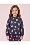 Girls Charcoal Muffin Print Hooded Sweatshirt