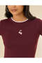 Women Burgundy Double Layered T Shirt - 4