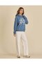 Senior Girls Blue Printed Hooded Sweatshirt - 5