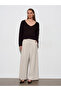 V-Neck Draped Mercerized Sweater - 4