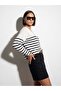 V-Neck Striped Flowy Mercerized Sweater - 4