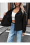 Black Women's Water Repellent Oversize Parachute Jacket – Zippered and Snap-Pocketed, Adjustable Waist, Seasonal - 5