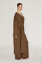 Ibarra Women's Soft and Flexible Fabric Waist-Tie Long Brown Kimono - 3