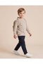 Boys Beige Bonded Round Neck Sweatshirt - 2