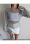 Transparent Boat Neck Blouse - 5