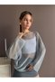 Bat Sleeve Openwork Knitwear Blouse - 4