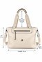 Women's Cream Large Volume Multi-Compartment Soft Leather Zippered Lined Adjustable Strap Shoulder and Crossbody Bag - 6