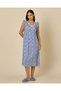 Women Blue Floral Printed Nightgown