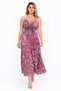 Women's Plus Size, Colorful, Embroidery and Decoration Detailed, Glitter Strap, Shawl Pattern Long Dress 65N39640 - 4