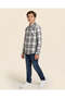 Boys Grey Checked Flannel Shirt - 2