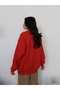 Red Oversize Hooded Sweatshirt - 5