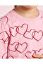 Girls Pink Heart Printed T-Shirt - 3