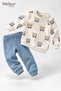 Baby Set Teddy Bear Patterned 2-Piece Top and Bottom Set Seasonal Baby Boy/Girl Set 3 6 9 12 Months - 2