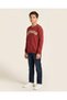 Senior Boys Burgundy Brooklyn Printed Sweatshirt - 2