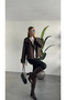 Women's Brown Medium Length Cuffed Collar Trench Coat Belted Double Breasted Stand Collar Stylish Short Jacket Trenchcoat - 5