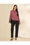 Women Burgundy And Black Striped T Shirt - 5