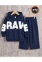 Children's Brave Printed Hooded Sweatshirt and Wide-Leg Sweatpants 2-Piece Set - 2