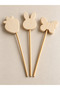 Wooden Toy 3-Piece Magic Wand, Natural Handmade, Paintable Toy - 3