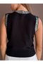 Sequin Detailed Soft Textured Buttoned Front Knitwear Vest - 6