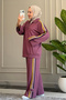 5296 - Stylish, Comfortable, Casual Modal Lace Trim Fabric Half Zipper Women's Set - 3