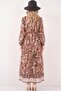 Bdart Buttoned and Belted Detail Crew Neck Maxi Dress - 3
