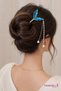 Mermaid Fish Tail Dangle Pearl Bun Clip 18cm - Pearlescent Japanese Metal Hair Stick Clip - 3