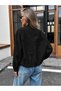 Black Women's Water Repellent Oversize Parachute Jacket – Zippered and Snap-Pocketed, Adjustable Waist, Seasonal - 6