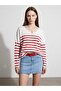 V-Neck Striped Flowy Mercerized Sweater - 3
