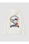 White Hello Kitty Printed Girls' Sıft Touch Zippered Sweatshirt - 5