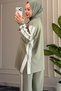 6010 - Stylish, Comfortable, Loose-Fitting Modal Striped Garnished Fabric Women's Set - 5