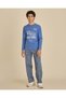 Senior Boys Blue Printed Long Sleeve Graphic T-Shirt - 2