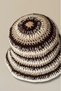 Brown Striped Retro Style Knitted Hat, Hand Knitted Bucket Hat - Bucket Hat - 3