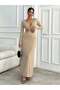 Rochie maxi, bej - S - 4