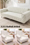 3+3+1+1 Stretch Elastic Flexible Washable Wellsoft Sofa Cover Set Sofa Cover