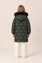 Girl's Hooded Fur Long Quilted Winter Puffer Coat - Khaki - 4