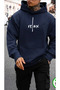 Men's Relax Print Design Trendy Oversize Hooded Sweatshirt Relaxed Fit Casual Sports