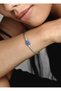 Blue Zircon Clip Snake Chain Charm Bracelet – Silver Color Tarnish Resistant Steel Women's Bracelet in Various Sizes
