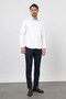 White Hard Collar Long Sleeve Pocketless Satin Slim Fit 100% Cotton Shirt 1004260424 - 2